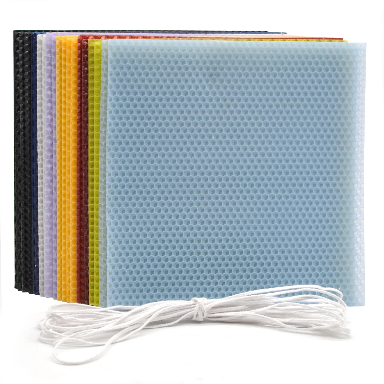 Custom DIY Colorful Bee Wax Honeycomb Sheets Rolling Beeswax Candle Making Kit
