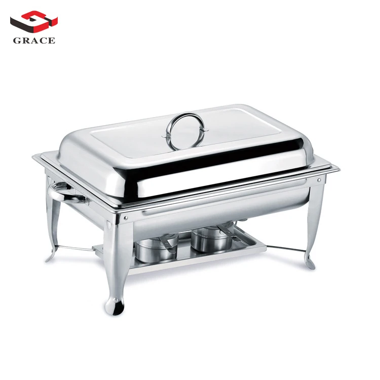 Catering Supplier Food Warmer Display Set Round Stainless Steel Restaurant Chafing Dish Buffet Equipment Hot Pot