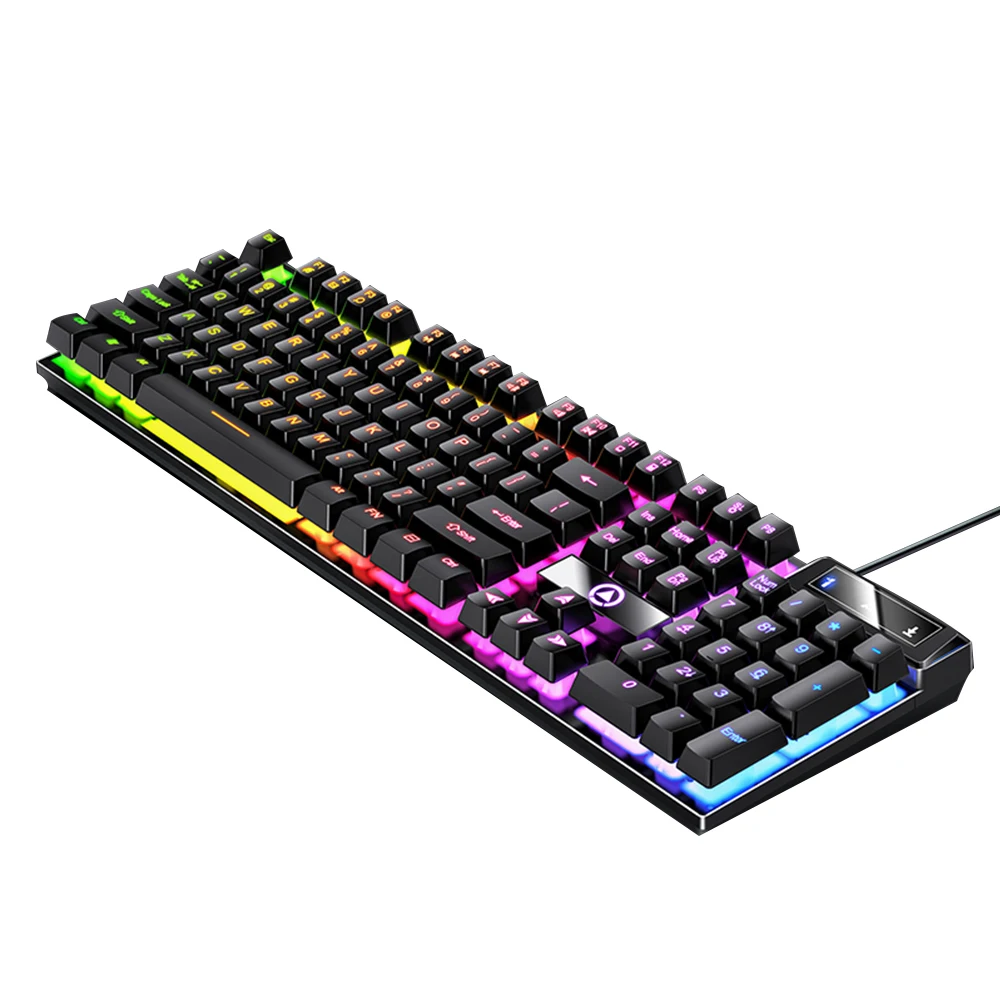 Cheap Retro Typewriter Cute Keys Glorious Keyboard Kawaii Gaming RGB Keyboard Teclado Gamer Desktop laptop Keyboard Wired USB