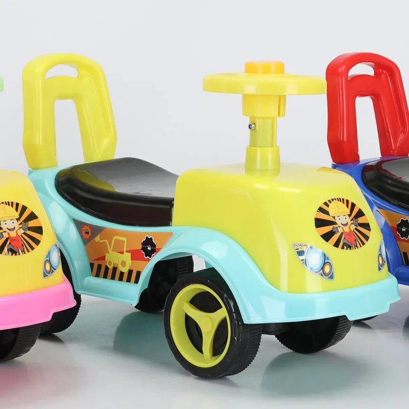 Cheap oem Kids Push Car Plastic Ride On Baby Toy Car with light and music/Baby Swing Car 4 wheel bike for baby