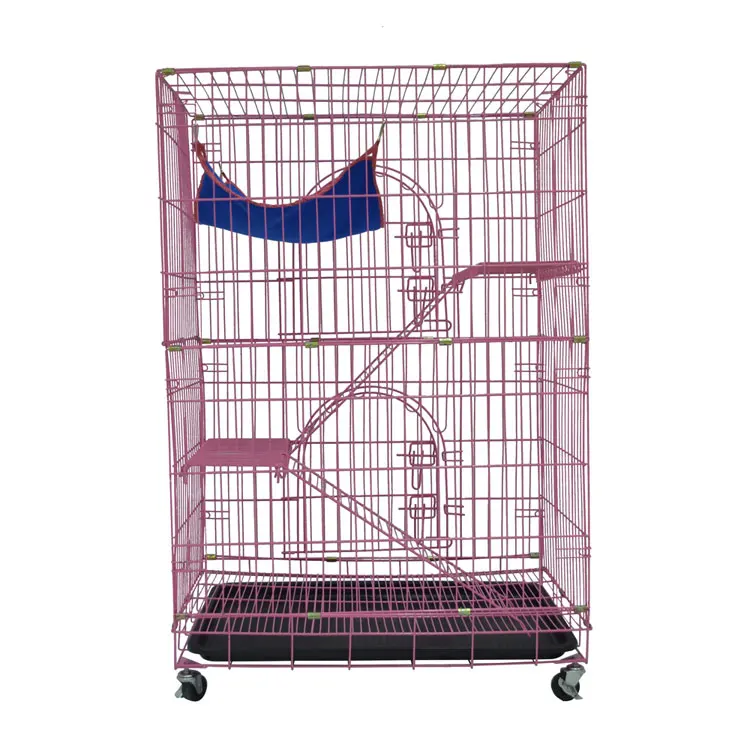 Zunhua Meihua Foldable Large Multi-Layer 2 tier, 3 tier, 4 tier Large Movable Bunk Cat House  Wire Pet Cat Cages