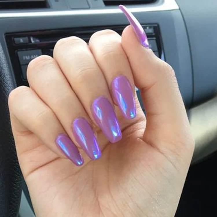 New trend shiny acrylic nails wholesale long coffin acrylic press on nails