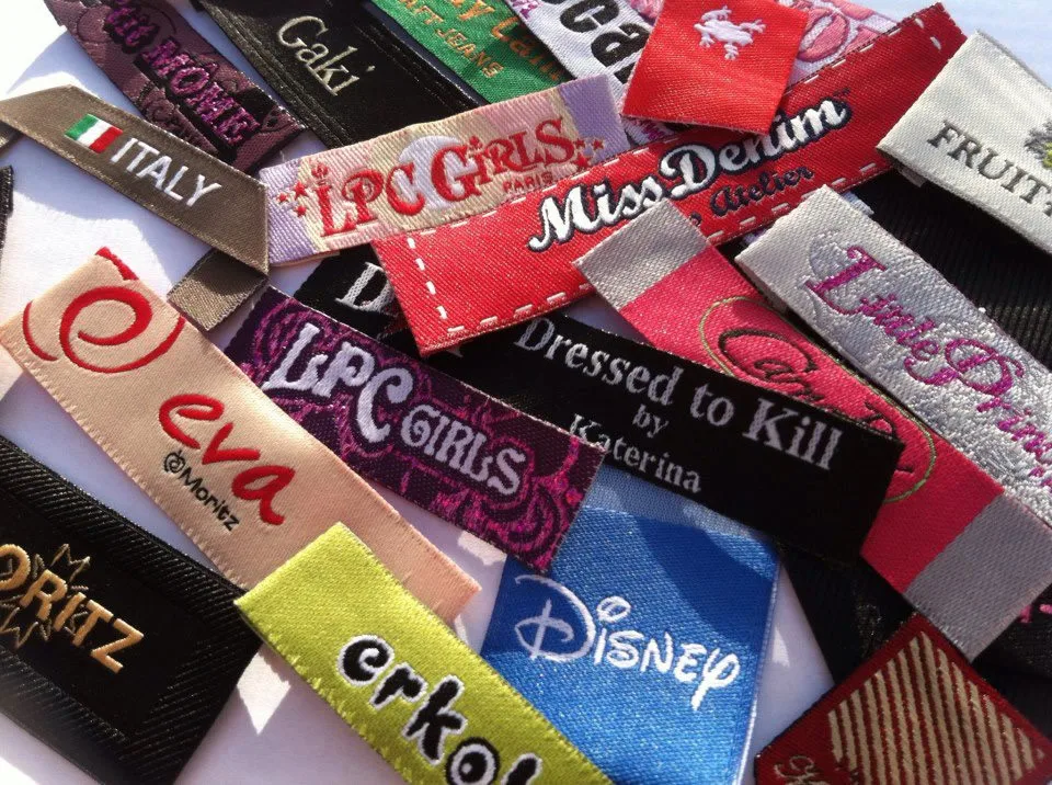 Custom Logo Woven Label Designs Jacquard Wash Care Labels and Hem Tags for Clothes
