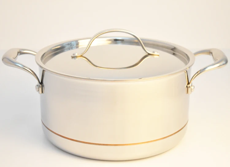 The latest design of five layer copper core stainless steel cookware copper kitchenware copper cookware set