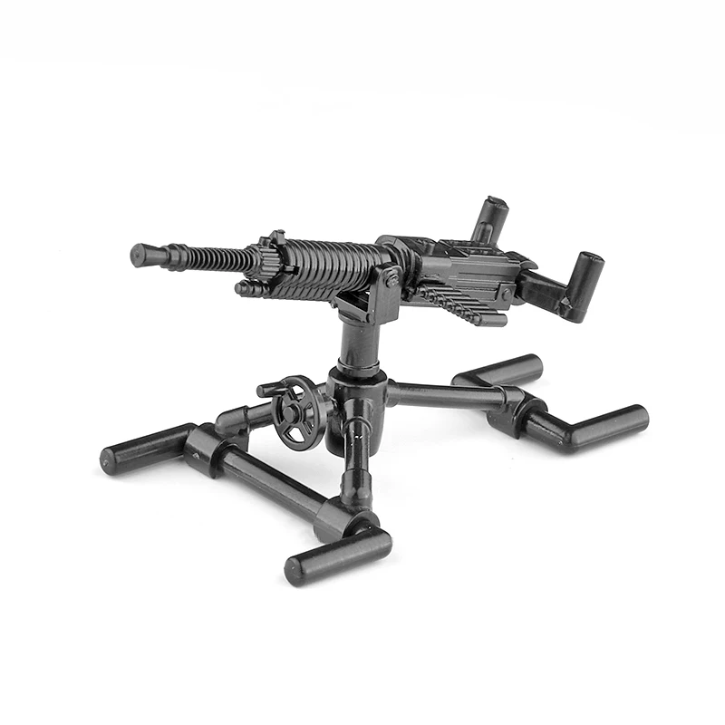 Military MOC Bricks Heavy Machine Guns WW2 Maxim Type 92 Antiaircraft Machine gun Soldier Mini Figure Accessories