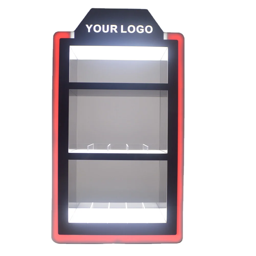 USA America station stores smokeless acrylic tobacco shelf cigarette lighter display stands for smoke shop showcase