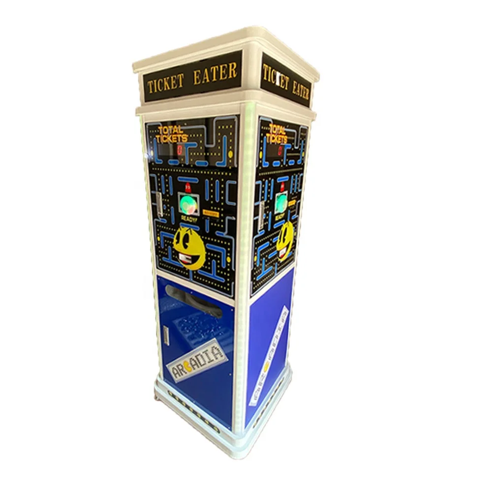 3sides upright multi players ticket eater lottery cutter with printer for arcade game park center