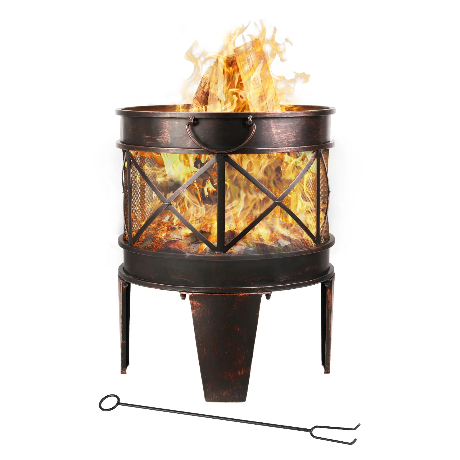 Outdoor Wood Burning Firepit Firebowl Fireplace Heater Log Charcoal Burner