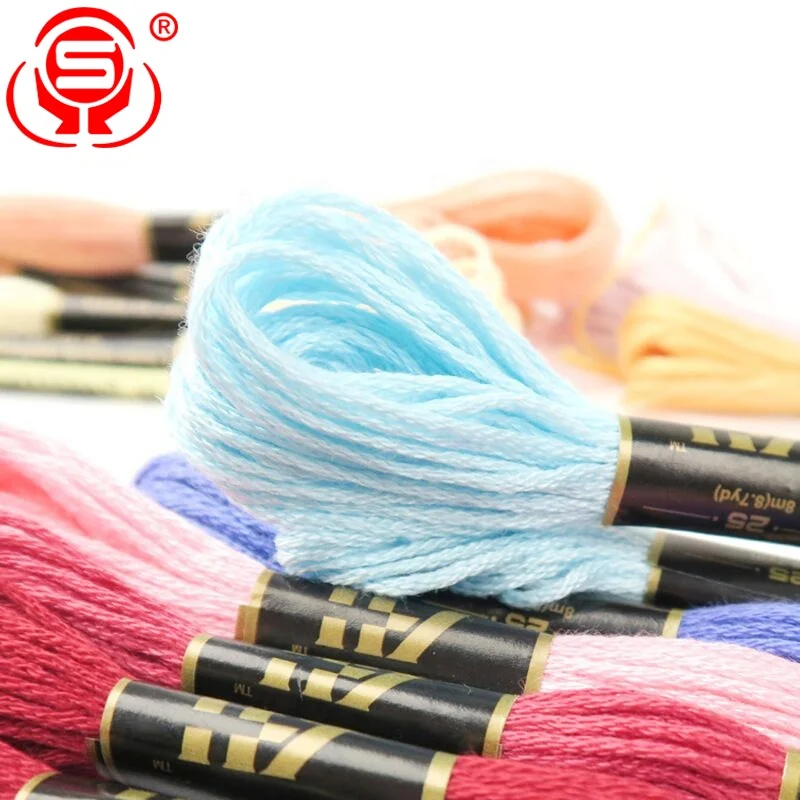 
6pcs/bag Cross Stitch Polyester Cotton Embroidery Floss Thread Colorful Embroidery Sewing Floss Wholesale 