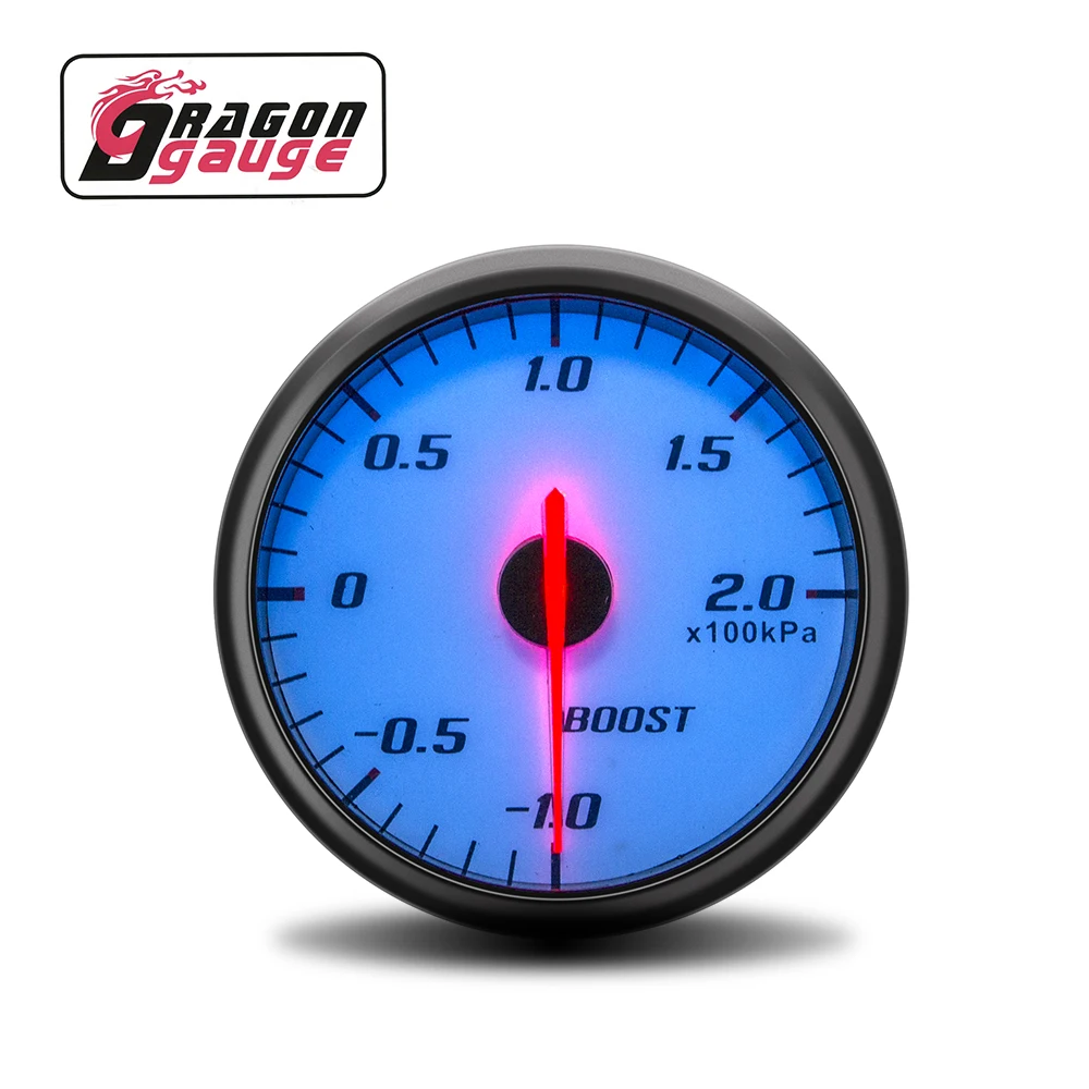 Dragon Gauge 60mm Universal Digital Auto Turbo- Boost gauge Kpa Pointer Display Meter Stepper Motor (6211)