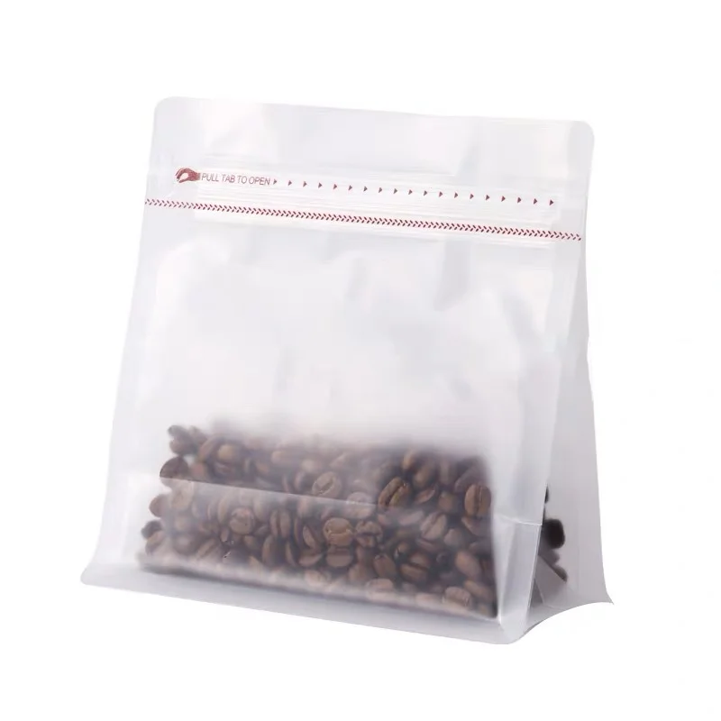 16oz/1 Lb Coffee Bags With Valve Black Plastic Stock Aluminum Foil Flat Bottom Bag Standing Coffee Beans Storage Pouch