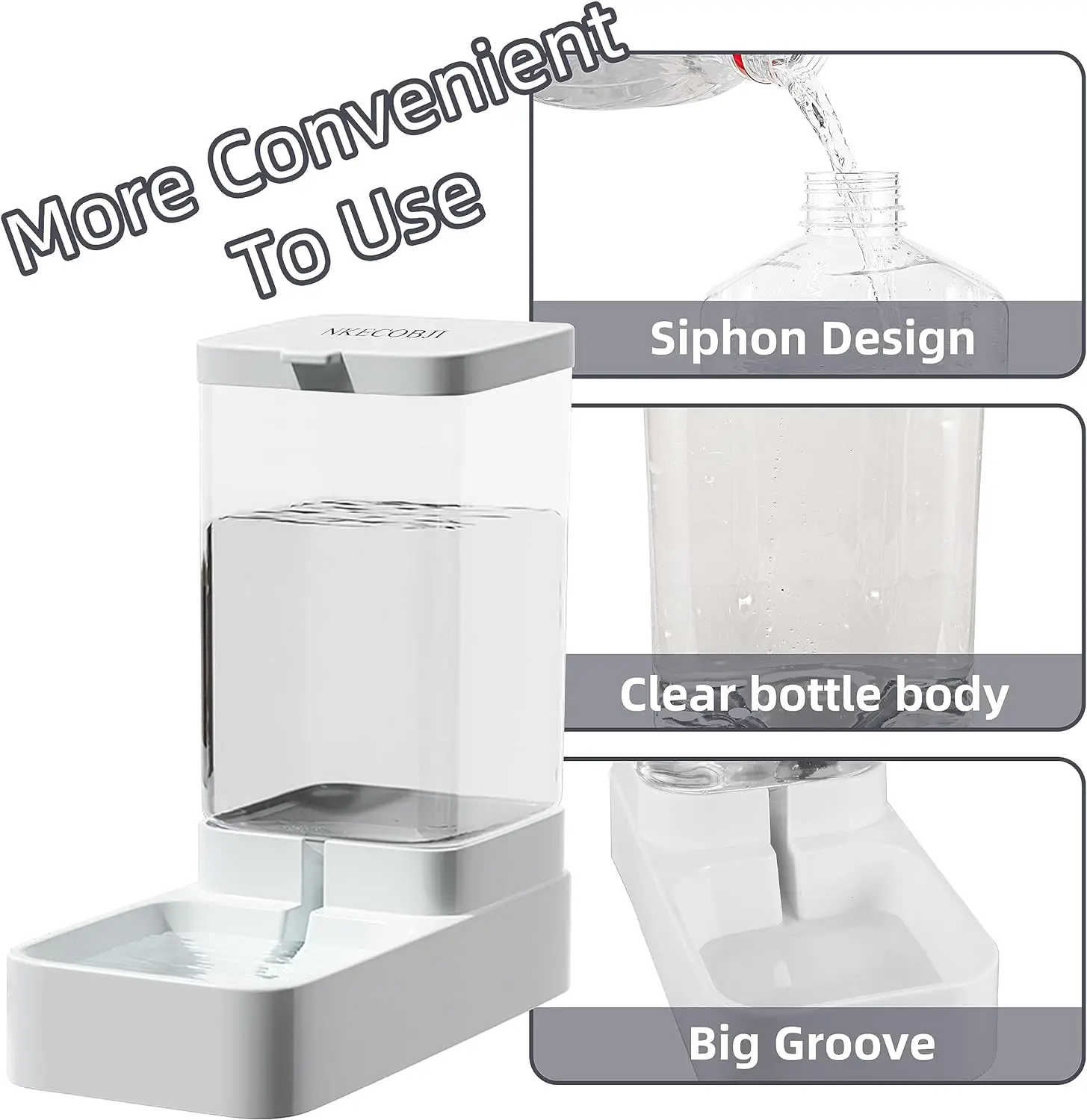 Custom Dispensador de agua para mascotas Gravity Water Dispenser Gravity automatic feeding water bowl for Dogs Cats Pets Animals