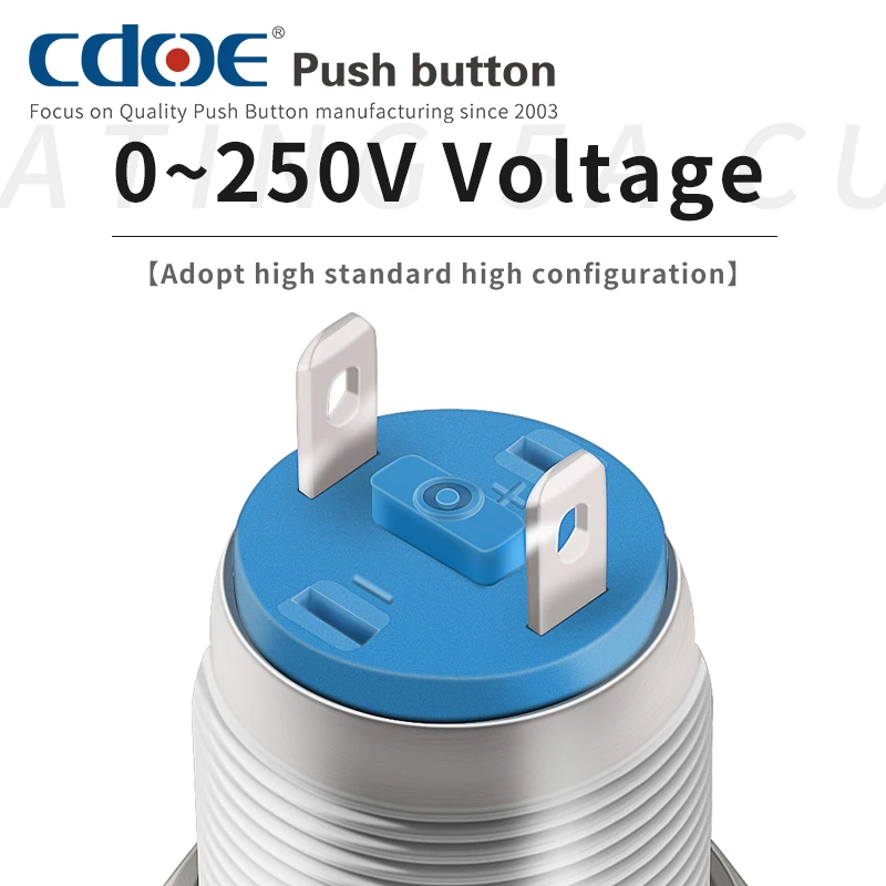 CDOE Brand Custom doorbell logo 19mm metal reset type pushbutton normally open switches