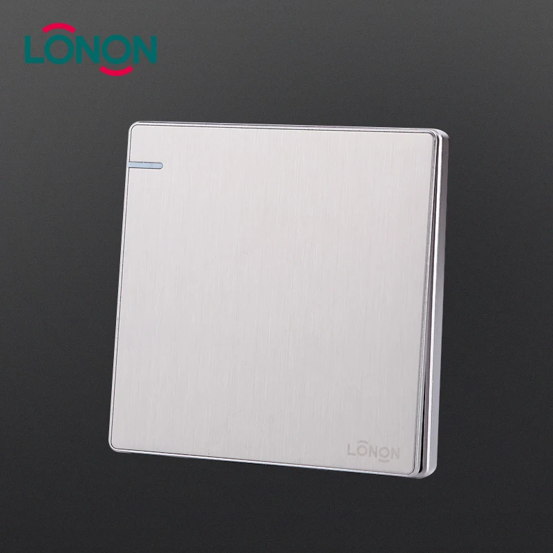 Высокое качество Серебряный ПК 16A 220 В 250 В Электрический настенный 1 gang 1 Путь выключатель света