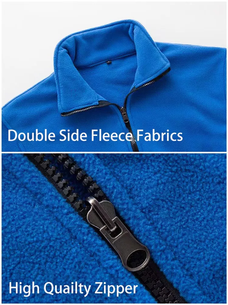 Unisex Full Zipper Polar Fleece Jackets Scrub Nurse Fleece Jacket With Logo