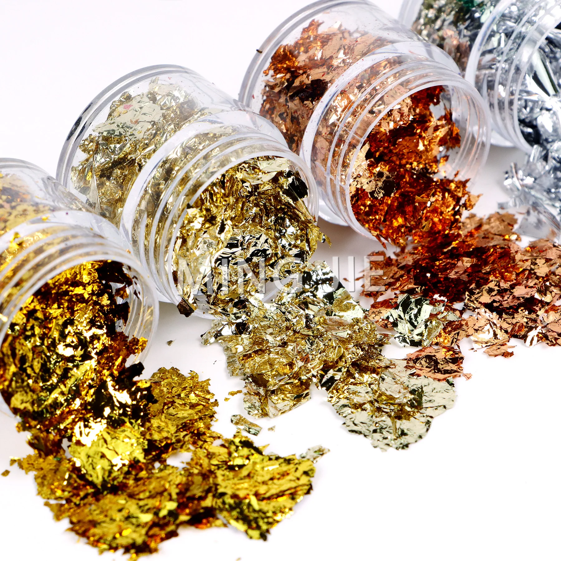 27 Colors 3D Irregular Gold Leaf Flakes Glitter Silver Rose Gold Leaf Foil for Nail Decoration