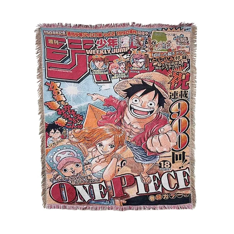 Anime tapestry fabric Low MOQ custom anime throw tapestry blanket set for bed anime
