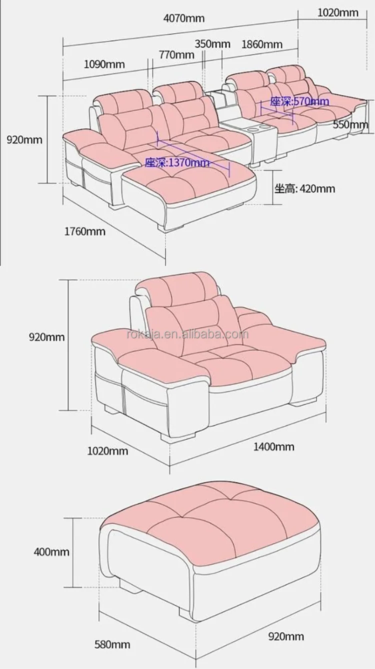 Projector Speaker Multifunctional Sofa Set 5 6 7 Seater Corner Combination Leather Sofa Large Size L-Shaped Sofa with Bookcase