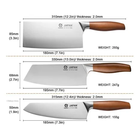 Kitchen Knife 3cr13 Stainless Steel Meat Chopping Cleaver Fish Vegetable Slicing Butcher Knife Wooden Handle Japanese Chef Knife