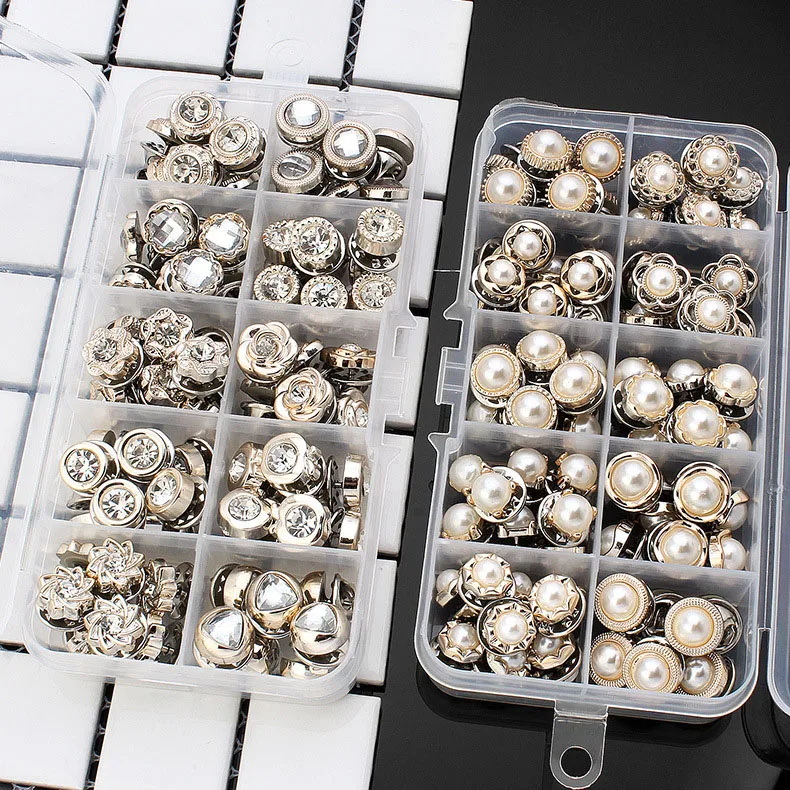 Anti-glare Shirt Brooch Button No Seam Hidden Natural Black White Pearl Button