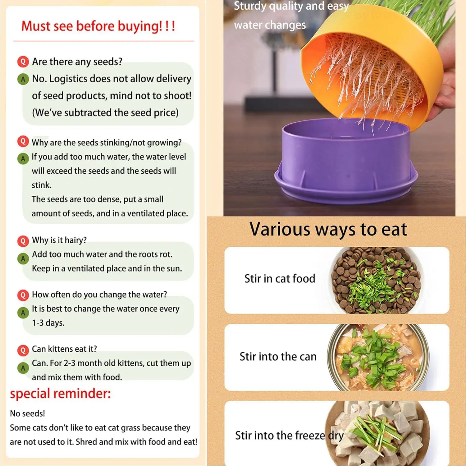 Wholesale Plastic Catgrass Hydroponic Box Set Soilless Catnip Planting Container with Wheat Seed for Cat SnacksManufacturers