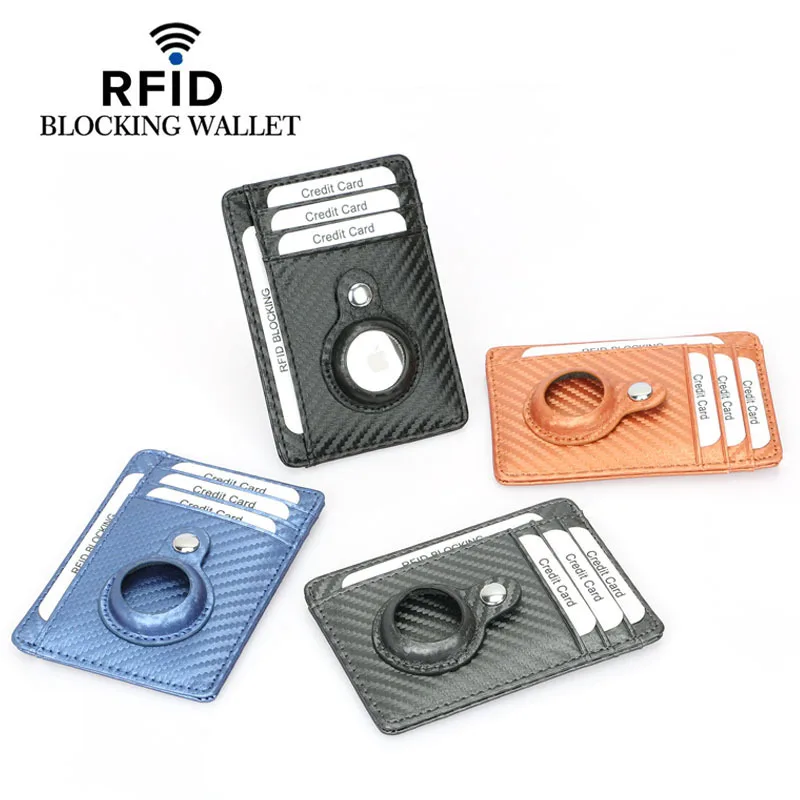 Airtag Wallet Holder Minimalist Slim Design with RFID Blocking Credit Card Holder for Men and Women with Slot for Airtag