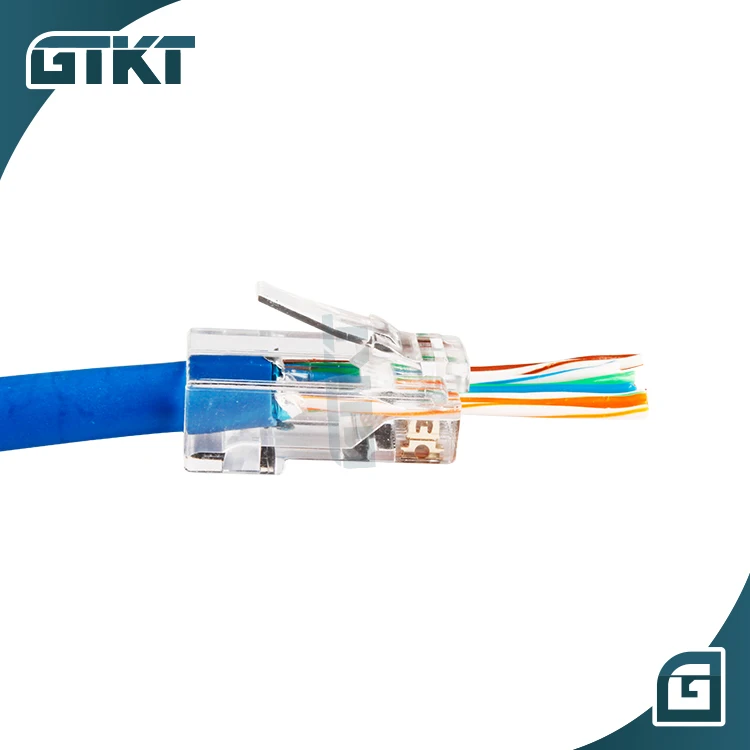  100 шт./блок разъем ethernet RJ45 Cat5e 8P8C проходной модульный UTP соединитель Модульный