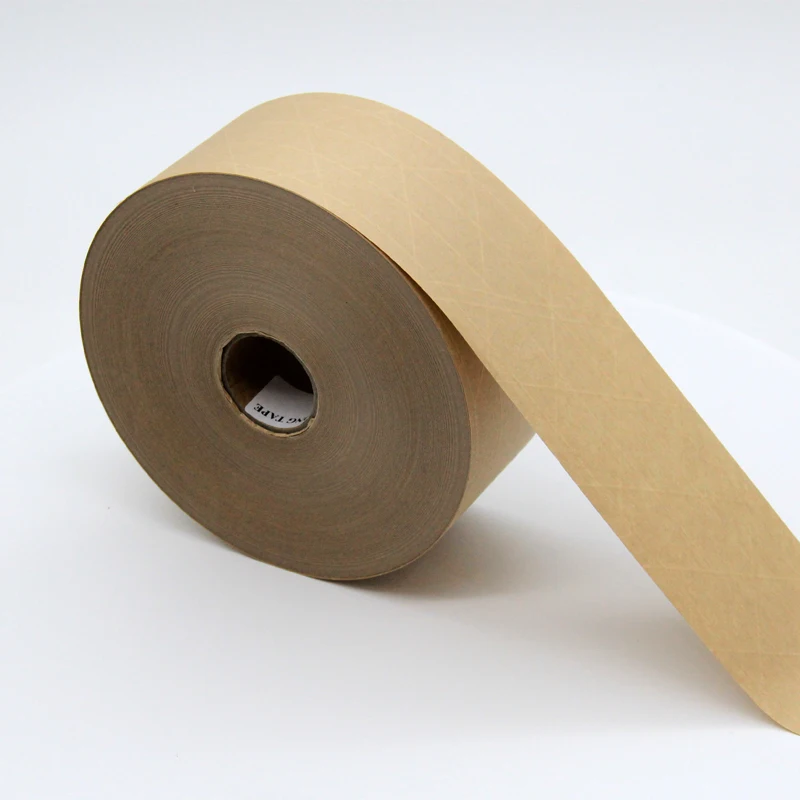 JLN-8140 Free Sample Water Activated Tape Reinforced Gummed Kraft Sealing Tape for Securing Pallets of Shipping Cartons
