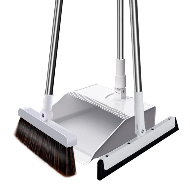 Household multi-funtional erect soft hair broom and dustpan set combination for floor cleaning