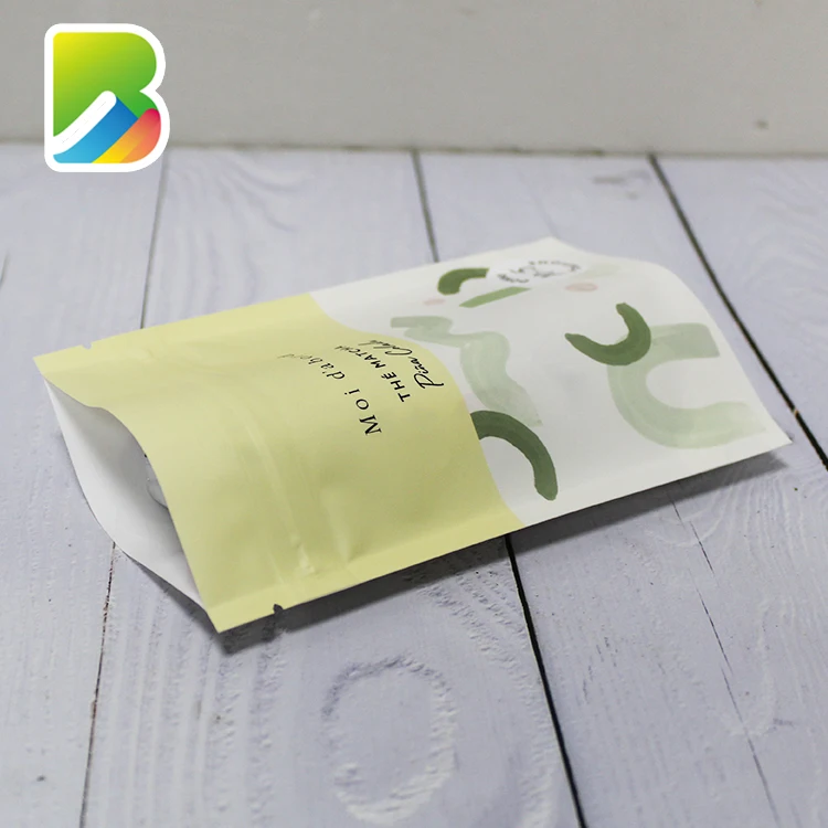 custom logo printed stand up pouch with window