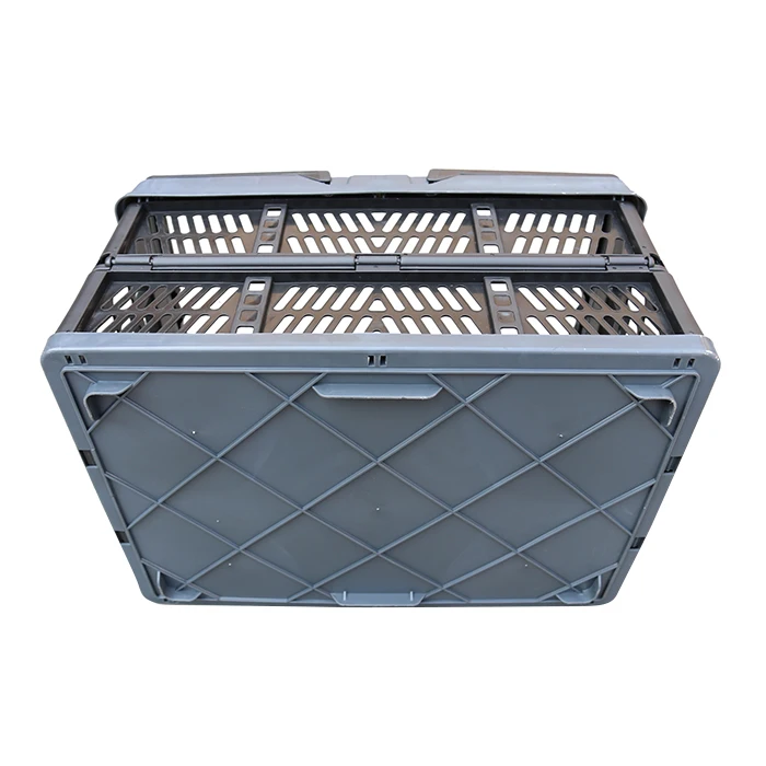 QS Foldable Collapsible Shopping  Small Plastic Crate Vegetable Storage Baskets with Handles