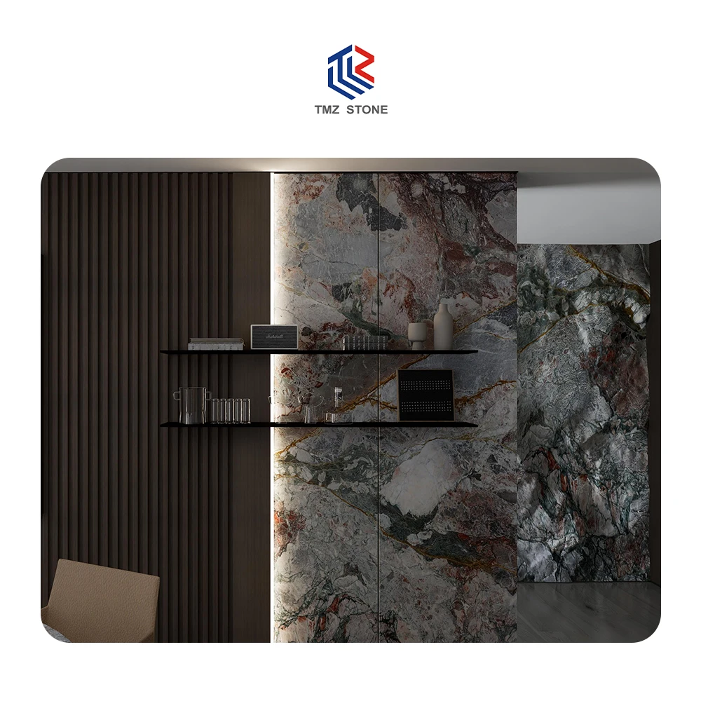 TMZ OEM/ODM Cambodia Four Season Pink Marble Countertops Floor Tiles Vanity Tops for Interior Decoration Luxury Projects