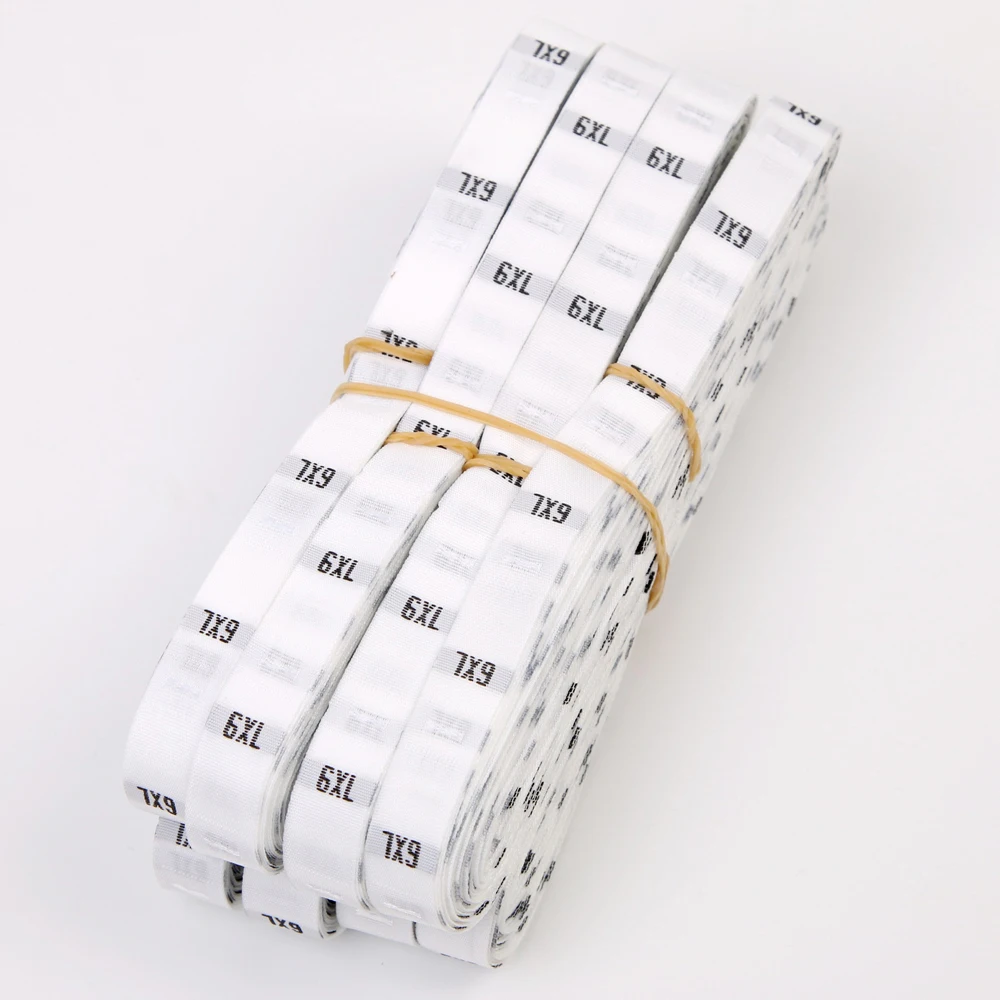 2022 New Garment Size Tag Washable Labels Logo And Mark Numbers Printing Size Cheap Clothing Labels