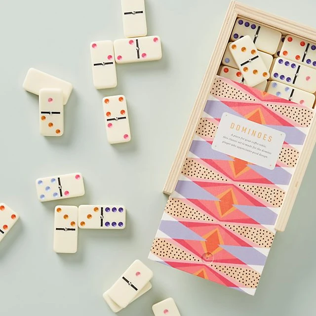 Набор акриловых двухсторонних игральных костей Dominos с 4 лотками домино Техас 42 меламиновые Двойные огни