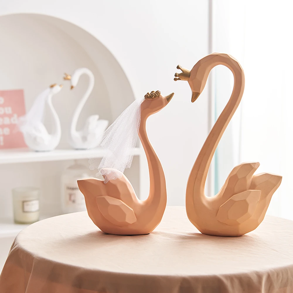 Nordic resin swan model crafts wedding gift creative decoration home decoration