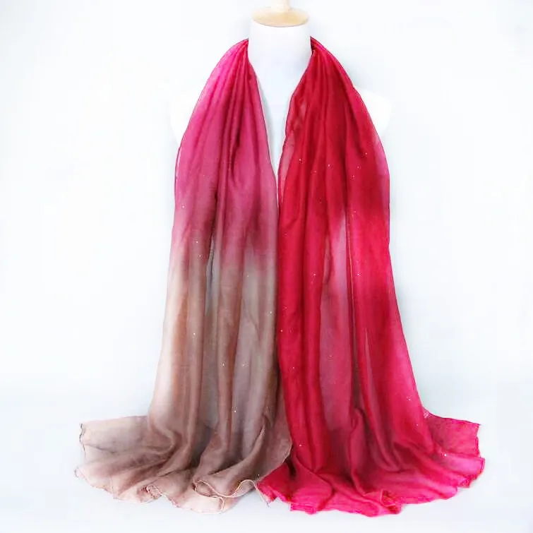 Women shawl with градиентными beads, fashion gold plated shawl, Muslim hijab