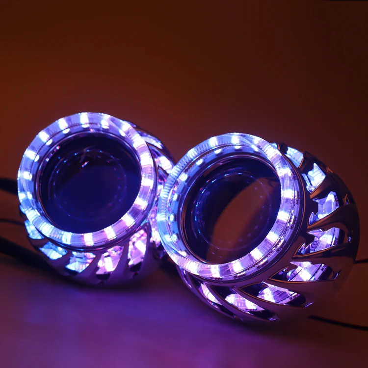 CQL 2,5 дюймовый 3 дюймовый H1 H4 H7 hid биксеноновый прожектор с двойным RGB светодиодным кольцом halo