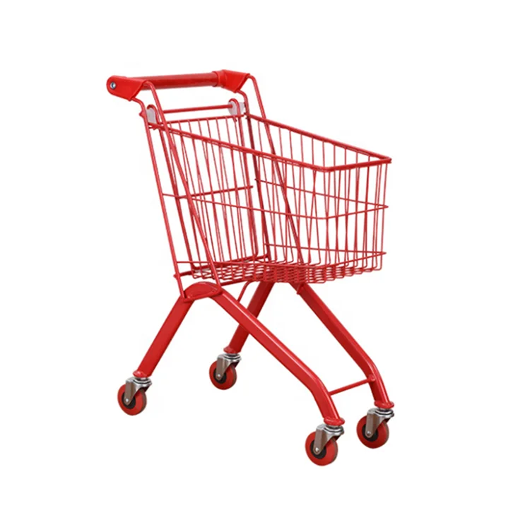Cheap portable small cute supermarket grocery metal children toy shopping trolley for sale