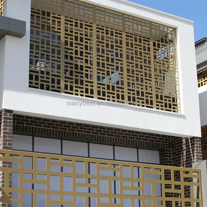 Tropical External Architectural Carving Aluminum Privacy Screen Fence Panel For Bridge Stairs Balcony Highway Porch