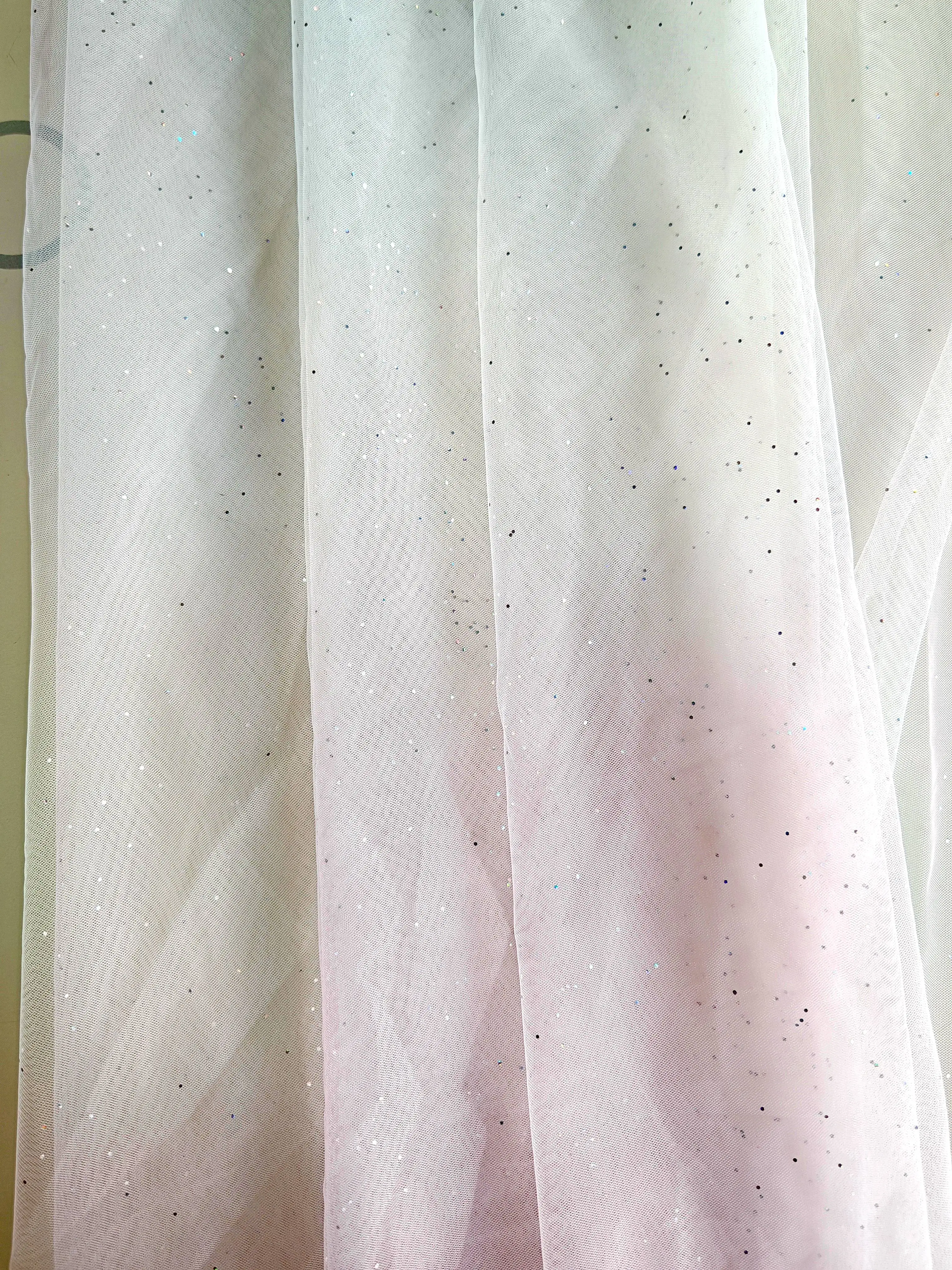 Rainbow Tulle-Print Mesh Dress 100% Nylon Lace Fabric Breathable and for Lingerie Garments Costumes Toys for Girls and Boys