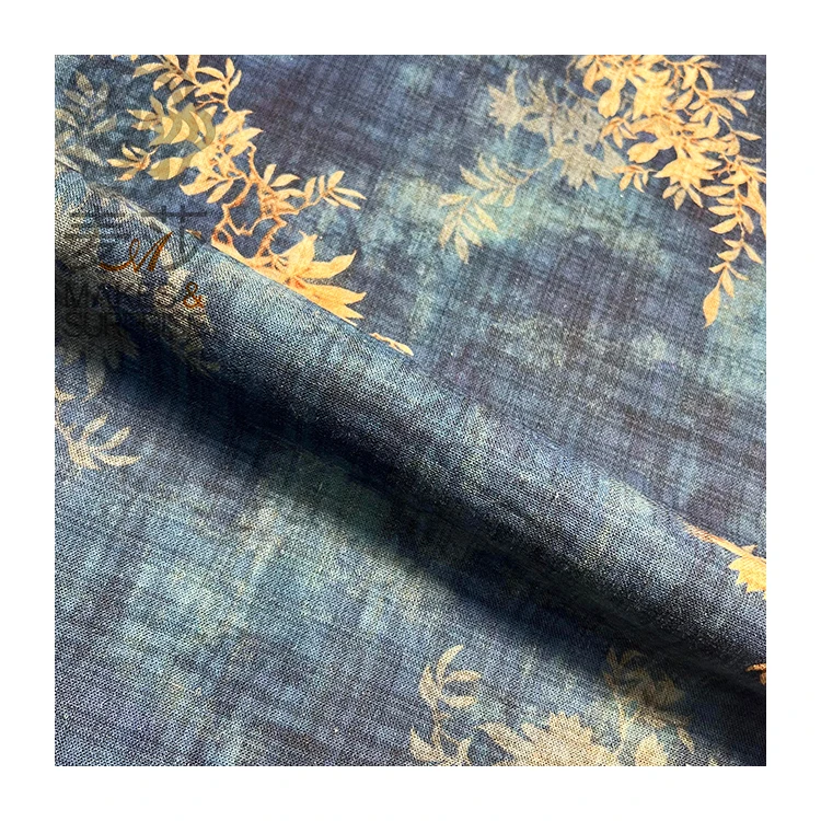 Free Design Free Samples Blended Fabric Cotton And Linen Rayon Crepe Fabric For Clothing