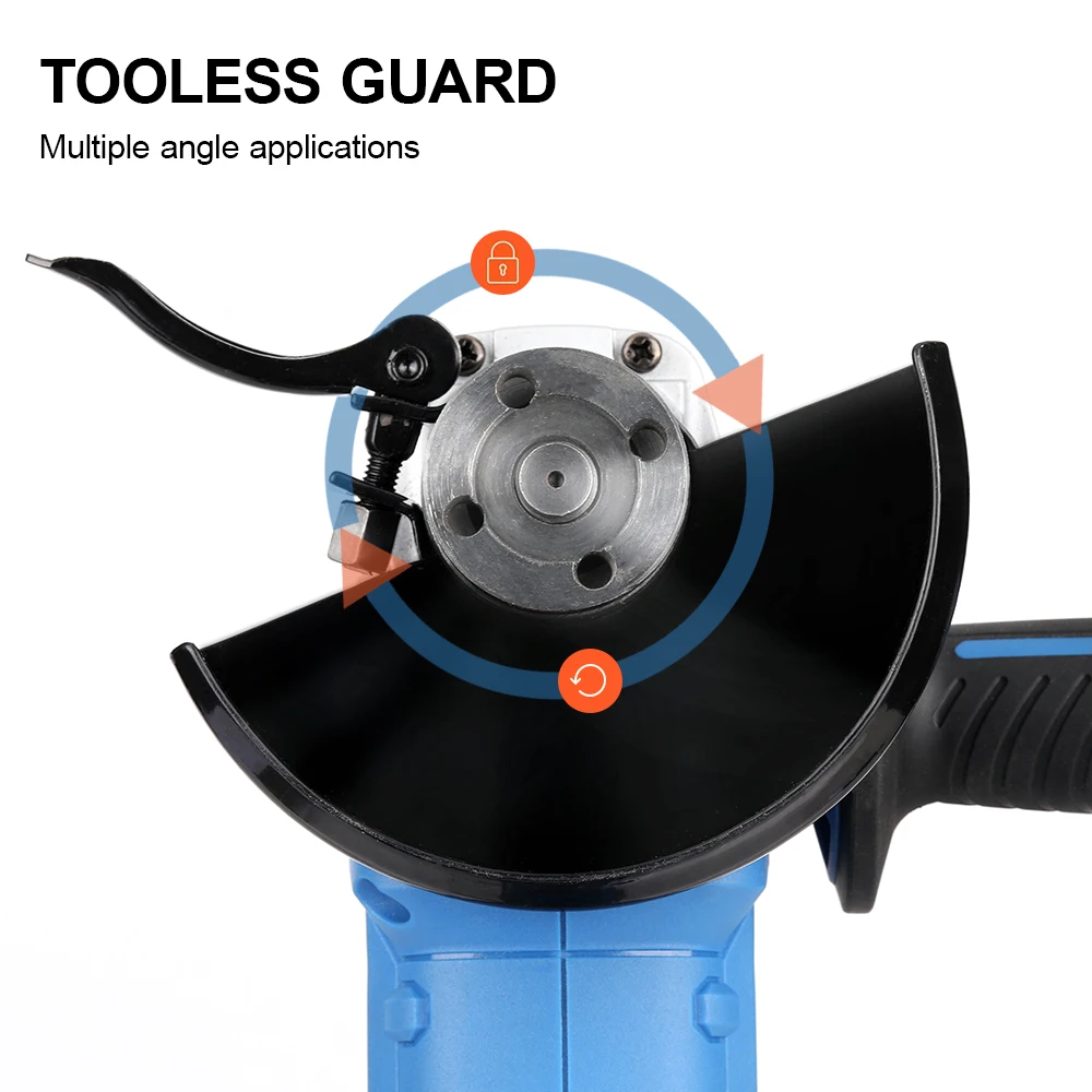 20V Cordless 115mm Angle Grinder with Soft Grip Handle and 8000 r/min No-load Speed