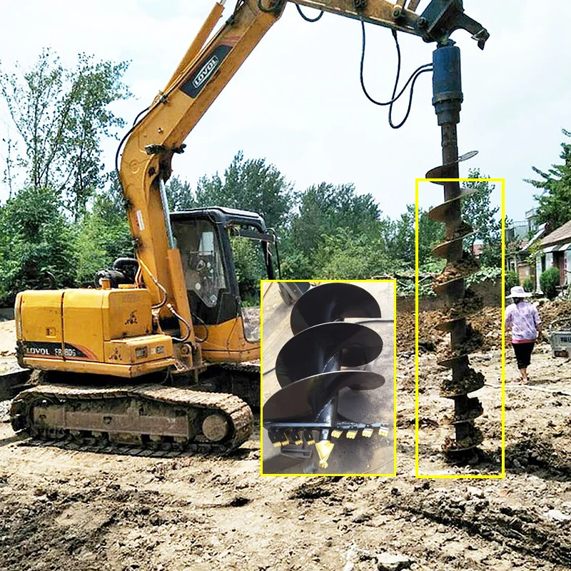 Excavator spiral drill Soil drilling machine Hydraulic soil drill Excavator accessories hydraulic screw pile