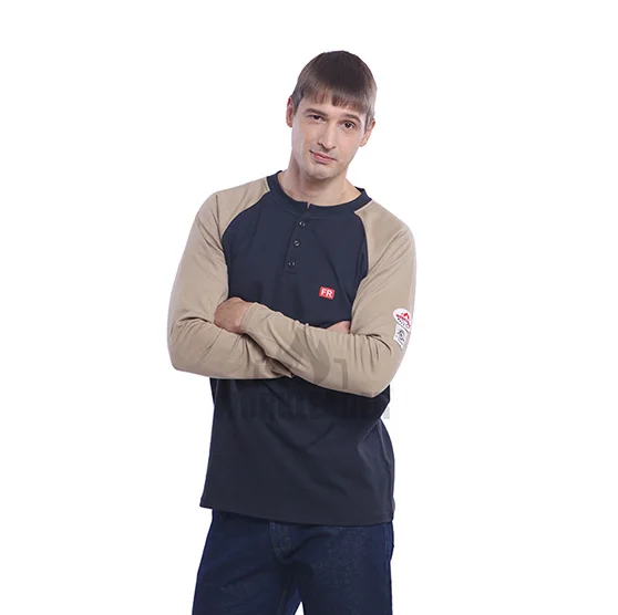 Fireproof Workwear Shirts Blue Fire Resistant Shirts for Men