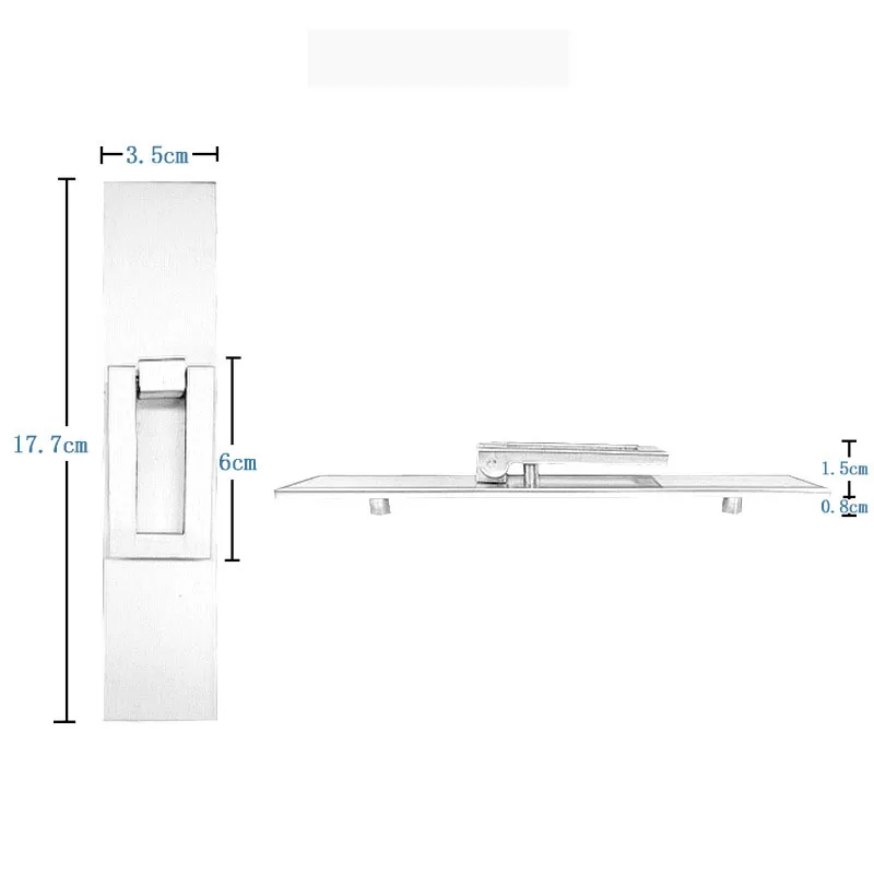 New Chinese Style Shoe Cabinet Bookcase Handle Straight Strip Bathroom Solid Pure Copper Double Hole Modern Simple Copper Handle