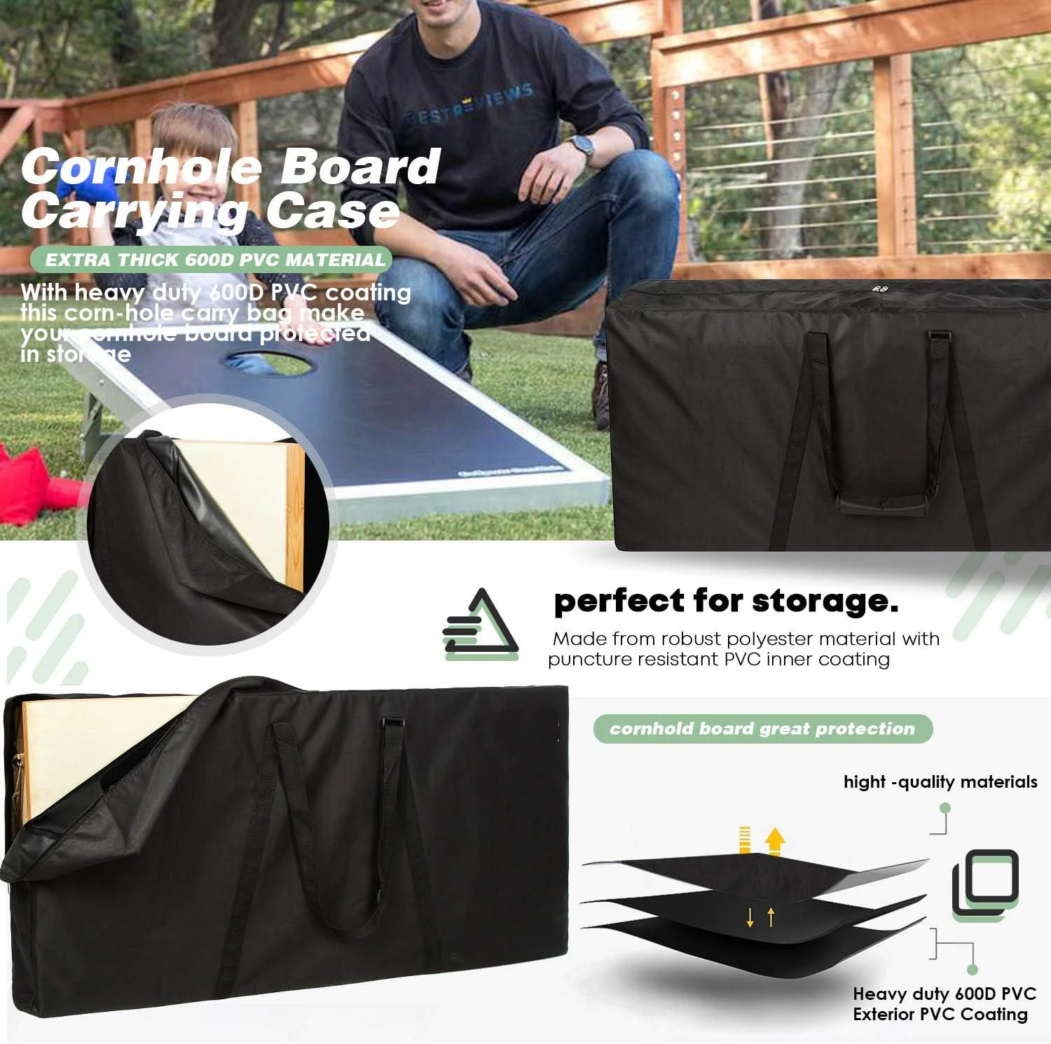 Premium Customized Cornhole Carrying Case Weatherproof Bag Bean Bag Game Carrying Bags Professional