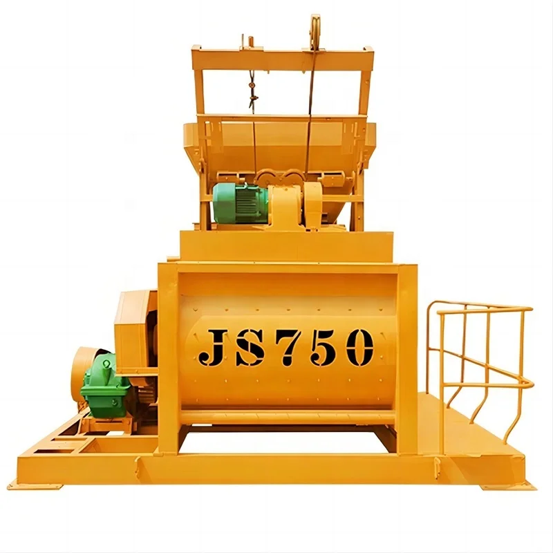 Строительный смеситель JS750 Электрический промышленный 0 75 м3 Сверхмощный цементный 35 м3/ч с бункером