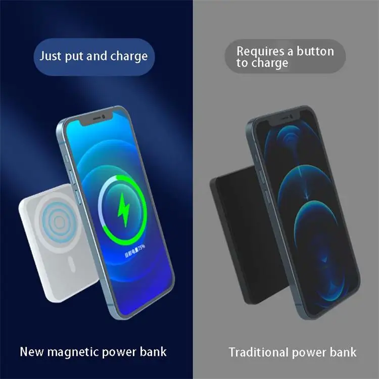 Best High Quality  5000 Mah Power Bank Shenzhen For Magnetic Wireless Charging Power Bank For Magsafe For Magnetic Power Bank
