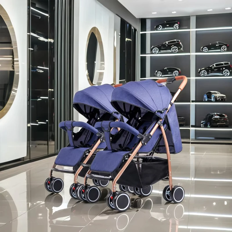 SeaMind 3-in-1 Baby Stroller Four-Wheel Portable Buggy with Alloy and Plastic Frame Four-Wheel Design