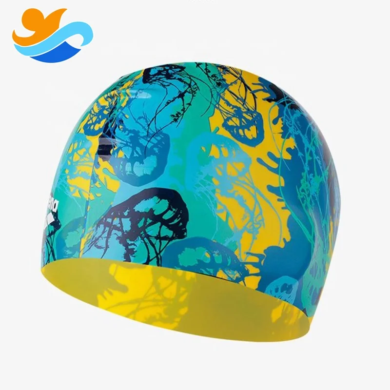Customized Thermal Print Cap Swim High Quality Wholesale Competition Swimming Hat Silicone Swimming Cap